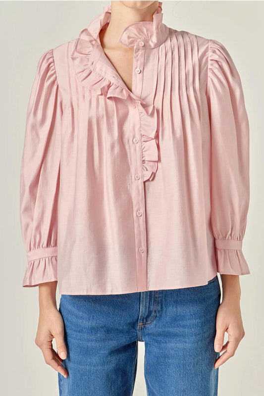 English Factory - Charlotte Ruffle Button Down Blouse