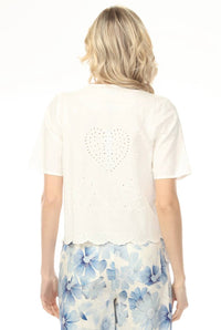 Charlie B - Embroidered Front Tie Cover-up Top