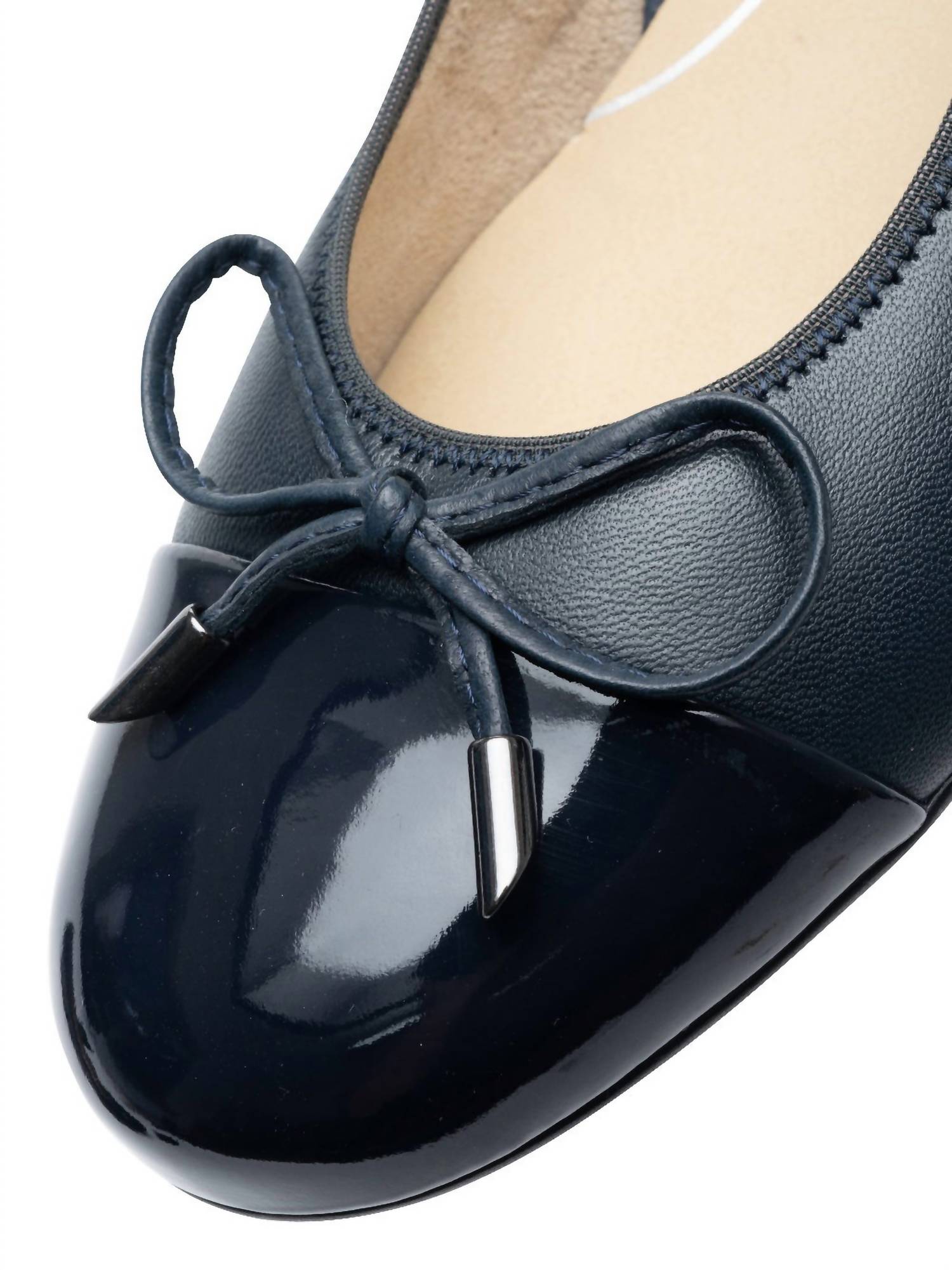 Ara Women's Belinda Bow Ballet Flat in navy nappa with navy patent - women's flats - view 5