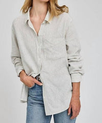Gentle Fawn Dominique Button-down Shirt in white stripe - women's shirt