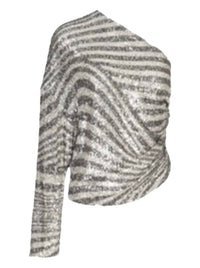 In The Mood For Love - Asymmetrical Linear Print Top