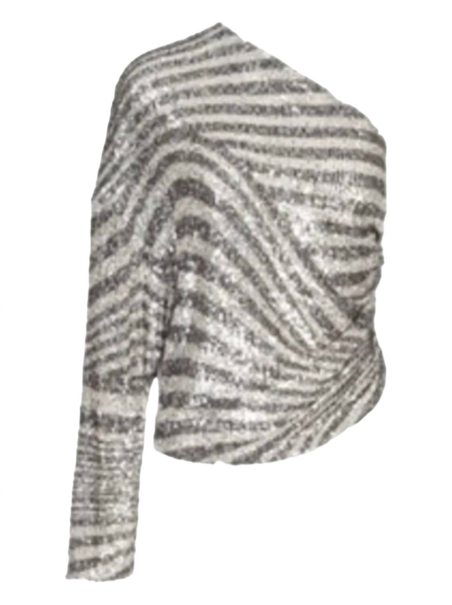 In The Mood For Love - Asymmetrical Linear Print Top