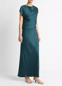 Vince - Draped Satin Cowl-neck Maxi Dress