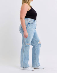 Judy Blue - High Waist Destroyed 90's Straight Jeans