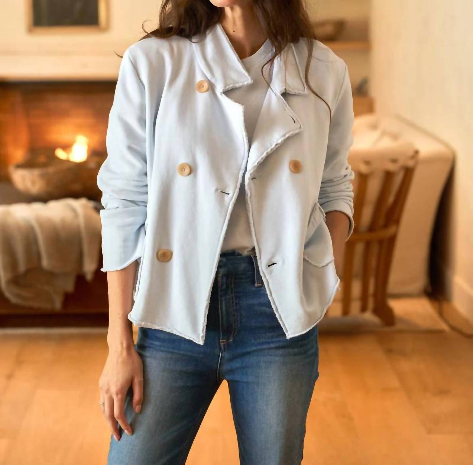 Frank & Eileen - Mini Belfast Cropped Sweatshirt Peacoat