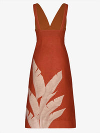 Andres Otalora Mi Poesia Midi Dress in orange dandelion - women's dress - alternate view