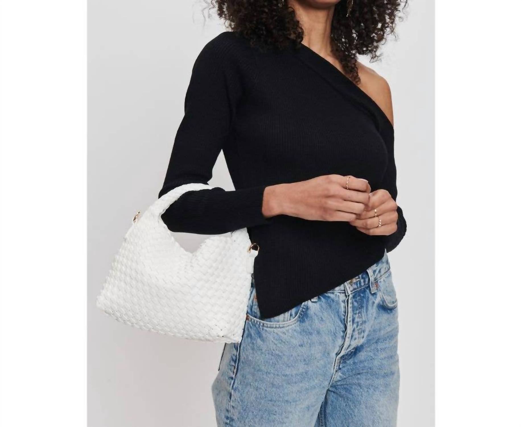 Moda Luxe - Woven Vegan Leather Crossbody Bag