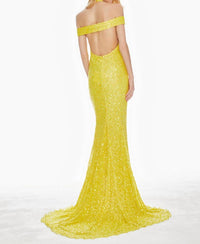 Ashleylauren - Beaded Sequin Open Back Dress