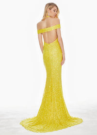 Ashleylauren - Beaded Sequin Open Back Dress