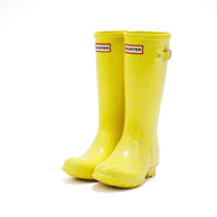 HUNTER Girls Giant Glitter Rain Boots in illuminating yellow - kids' shoe
