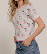 Active Basic - Short Sleeve Contrasting Edge Sweater