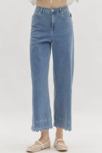 Entro - High Waist Eyelet Pants