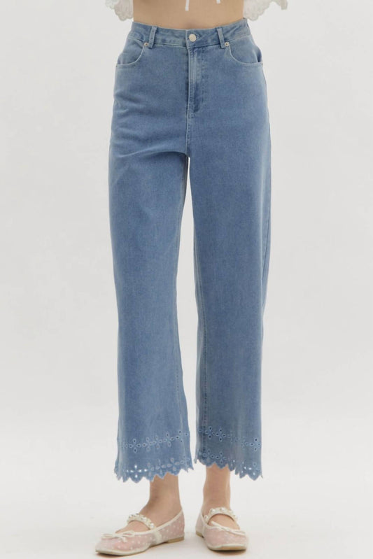 Entro - High Waist Eyelet Pants