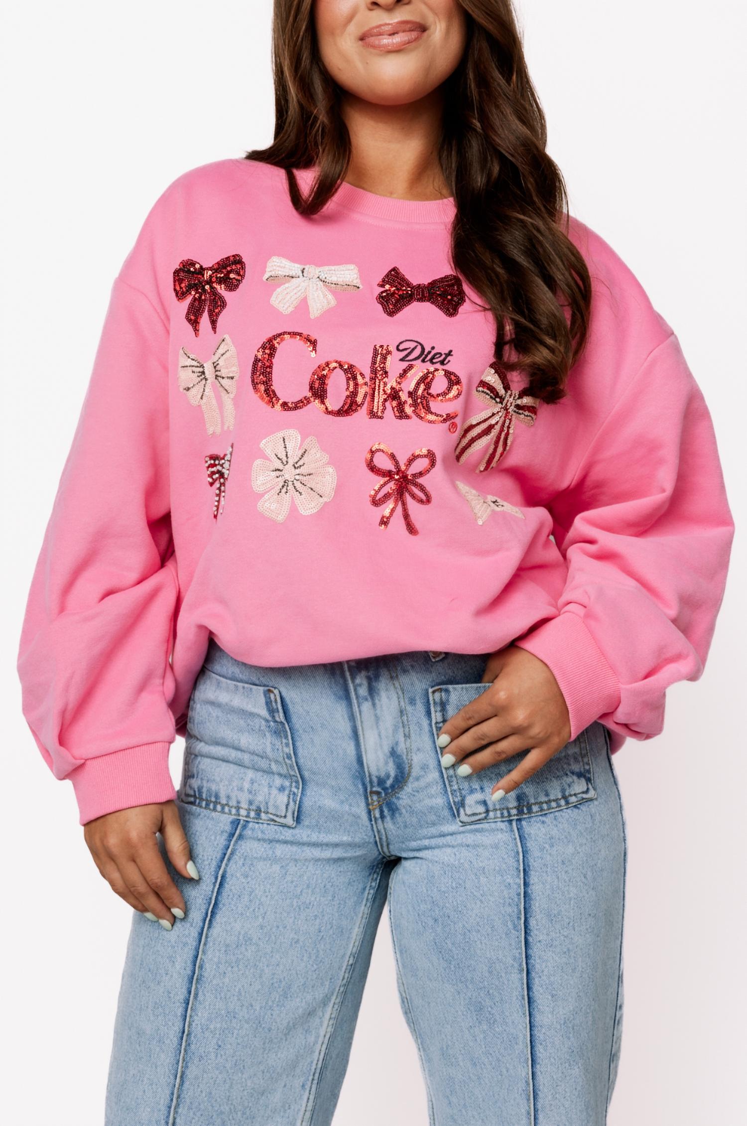 Queen Of Sparkles - Licensed Diet Coke Bow Sweatshirt