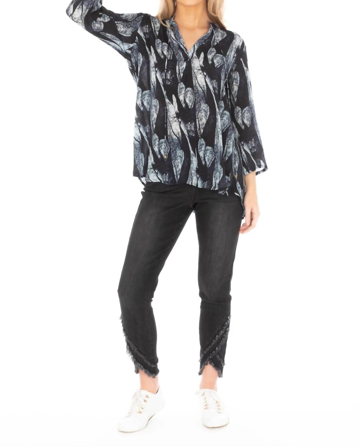Apny - Liberty Asymmetric Fray Hem Skinny Jeans