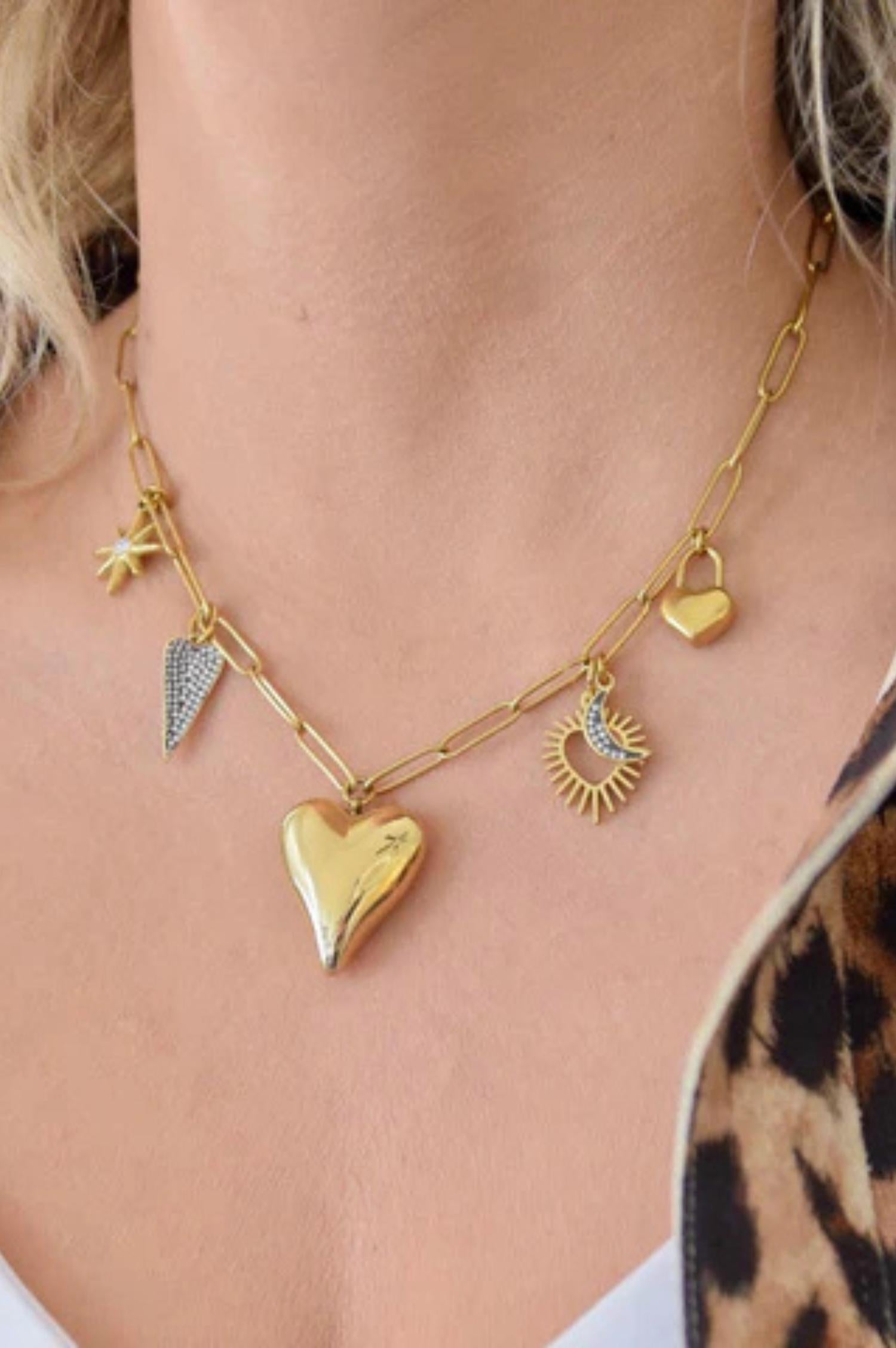 Farrah B Jewelry - Women's Moon And Back Necklace