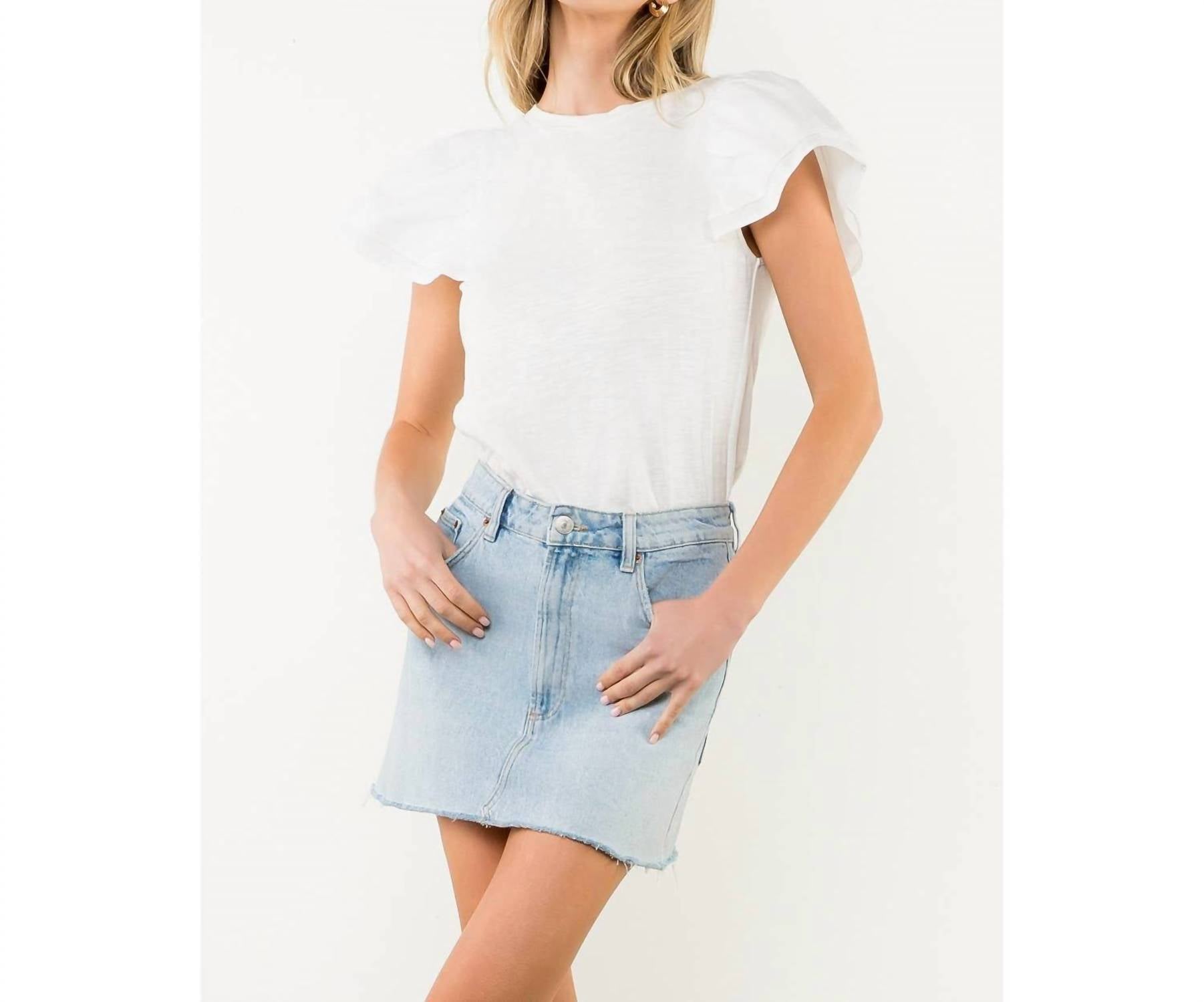 Thml - Ruffle Layered Flutter Sleeve Top