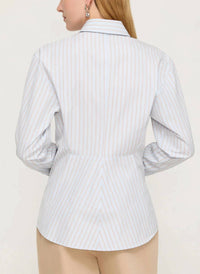 Lafayette 148 - Aurora Stripe Cotton Tailored Shirt