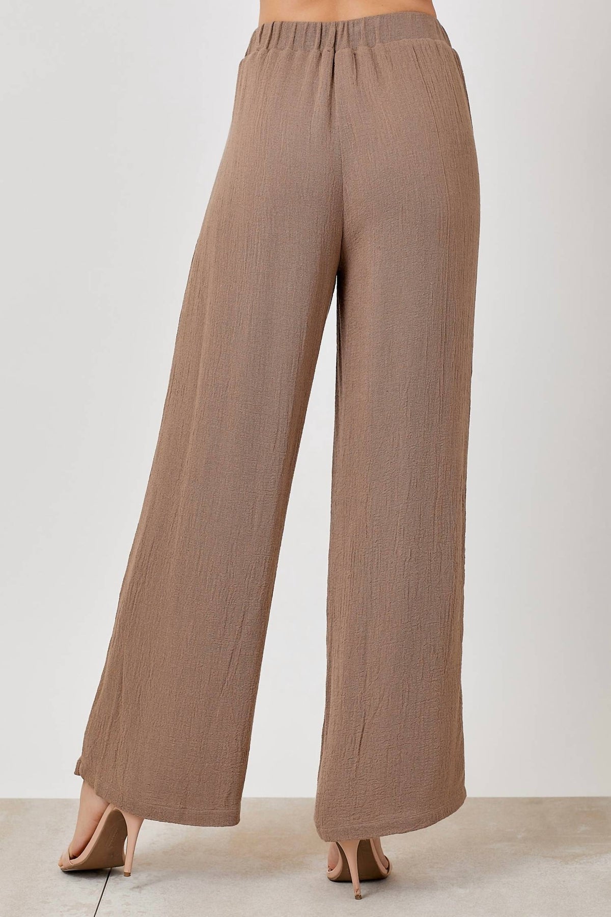 Maven West - Textured Crinkle Wide-Leg Pants