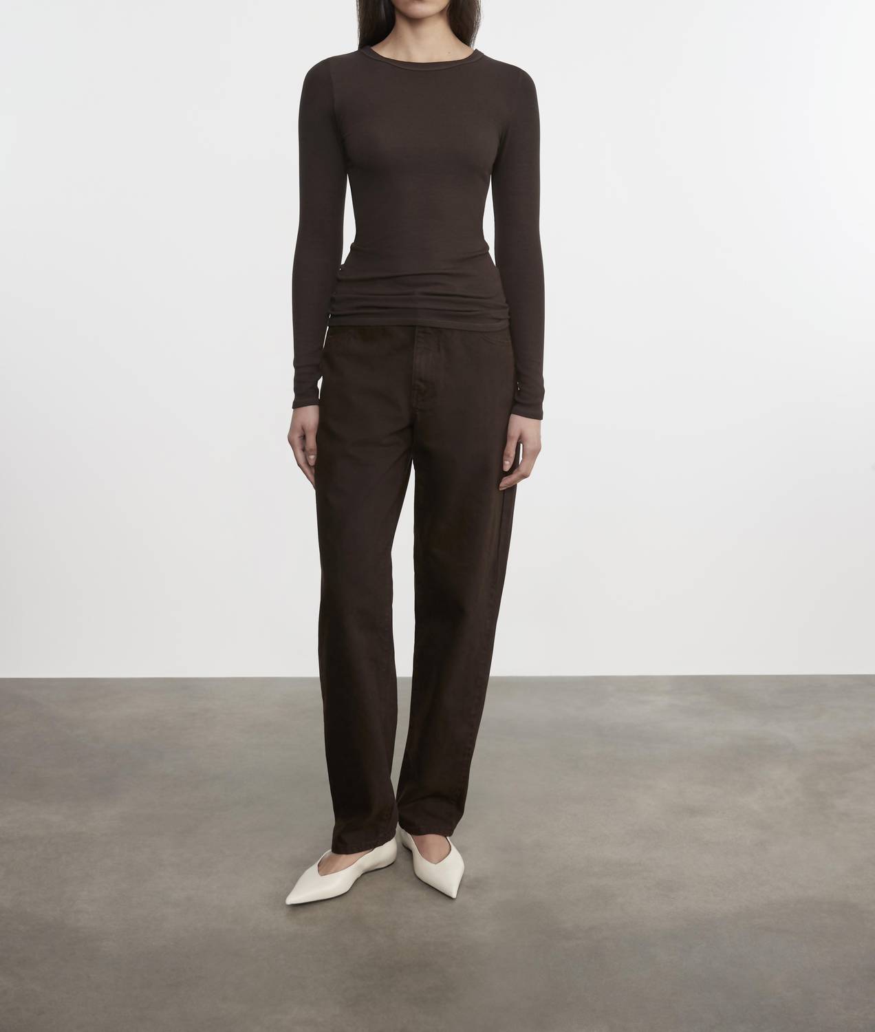 Enza Costa - SILK KNIT LONG SLEEVE CREW TEE