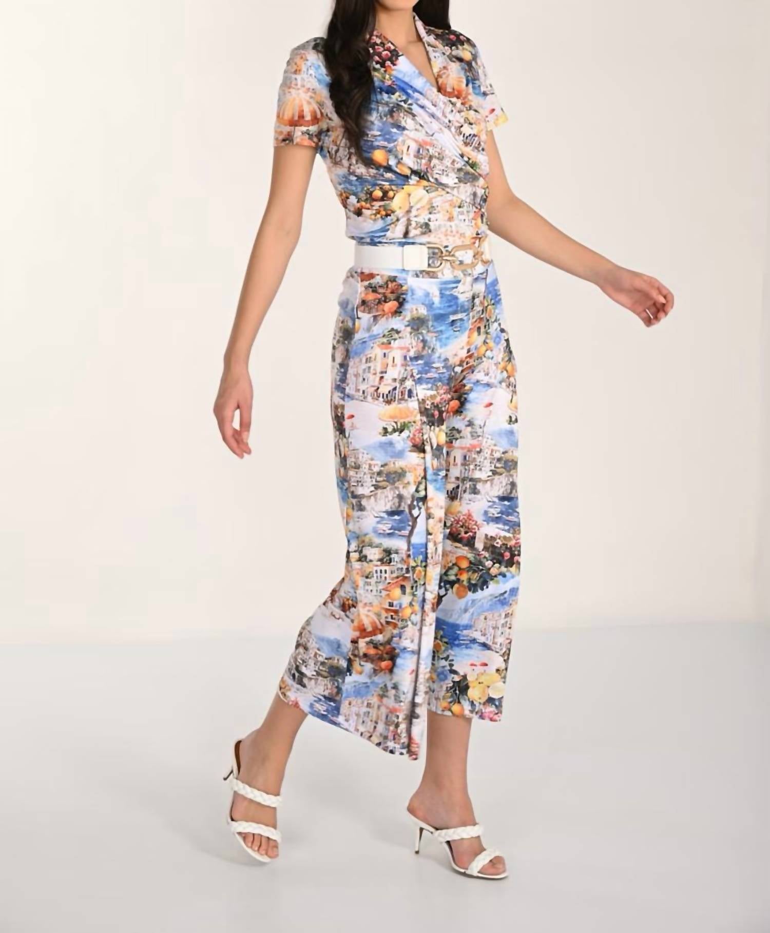 Frank Lyman - High-waisted Floral Palazzos Pant