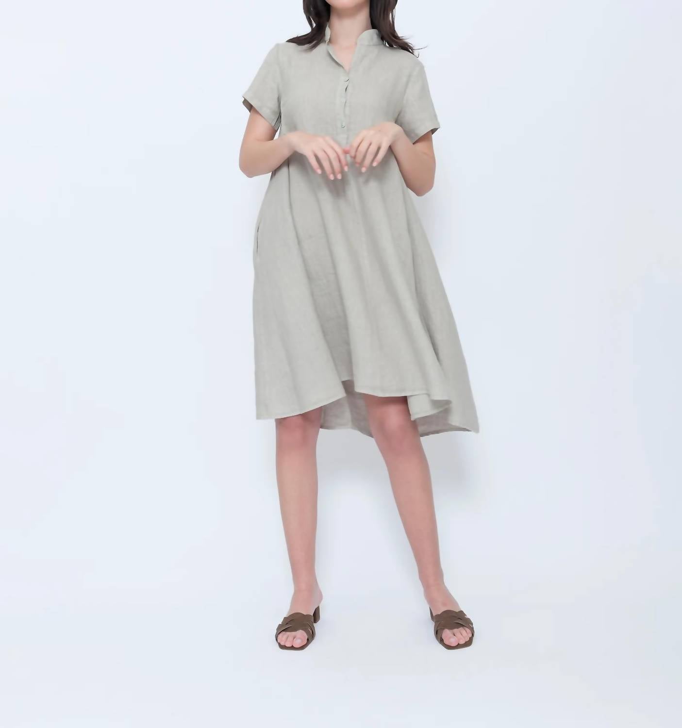 Blueberry - Collared Swing Midi Dress