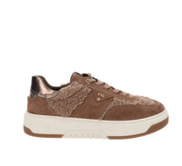 NeroGiardini Women's Velour Curly Mou Sherpa Sneaker in brown - women's sneaker