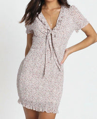 Shareen Collections Floral Dress in beige - women's dress