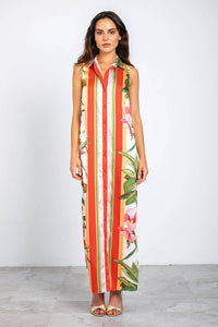Lavender Brown - Jordan Collared Belted Maxi Dress