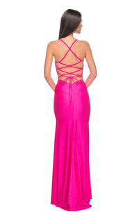 La Femme - Strappy Open-back Long Dress