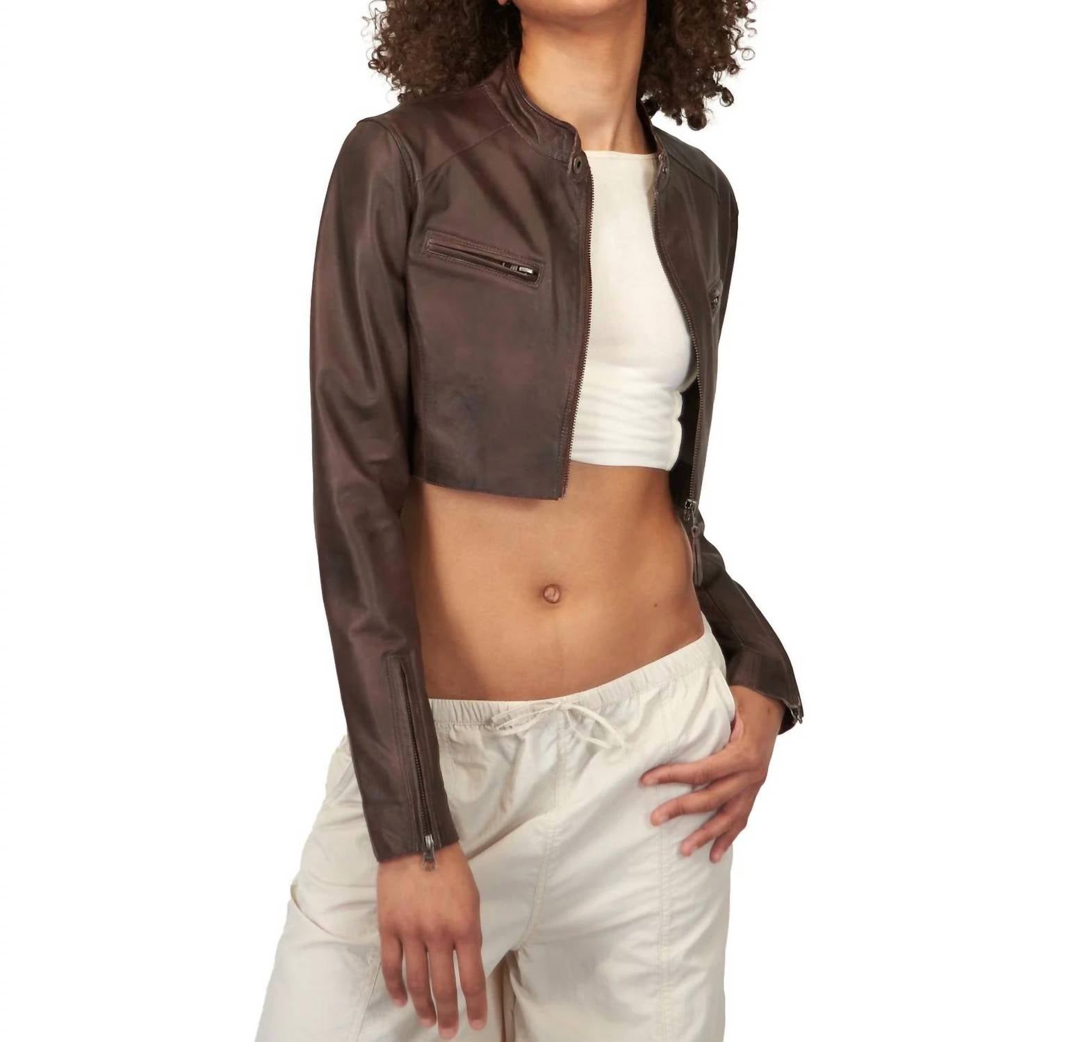 Jkt Nyc - Cropped Vespa Leather Jacket