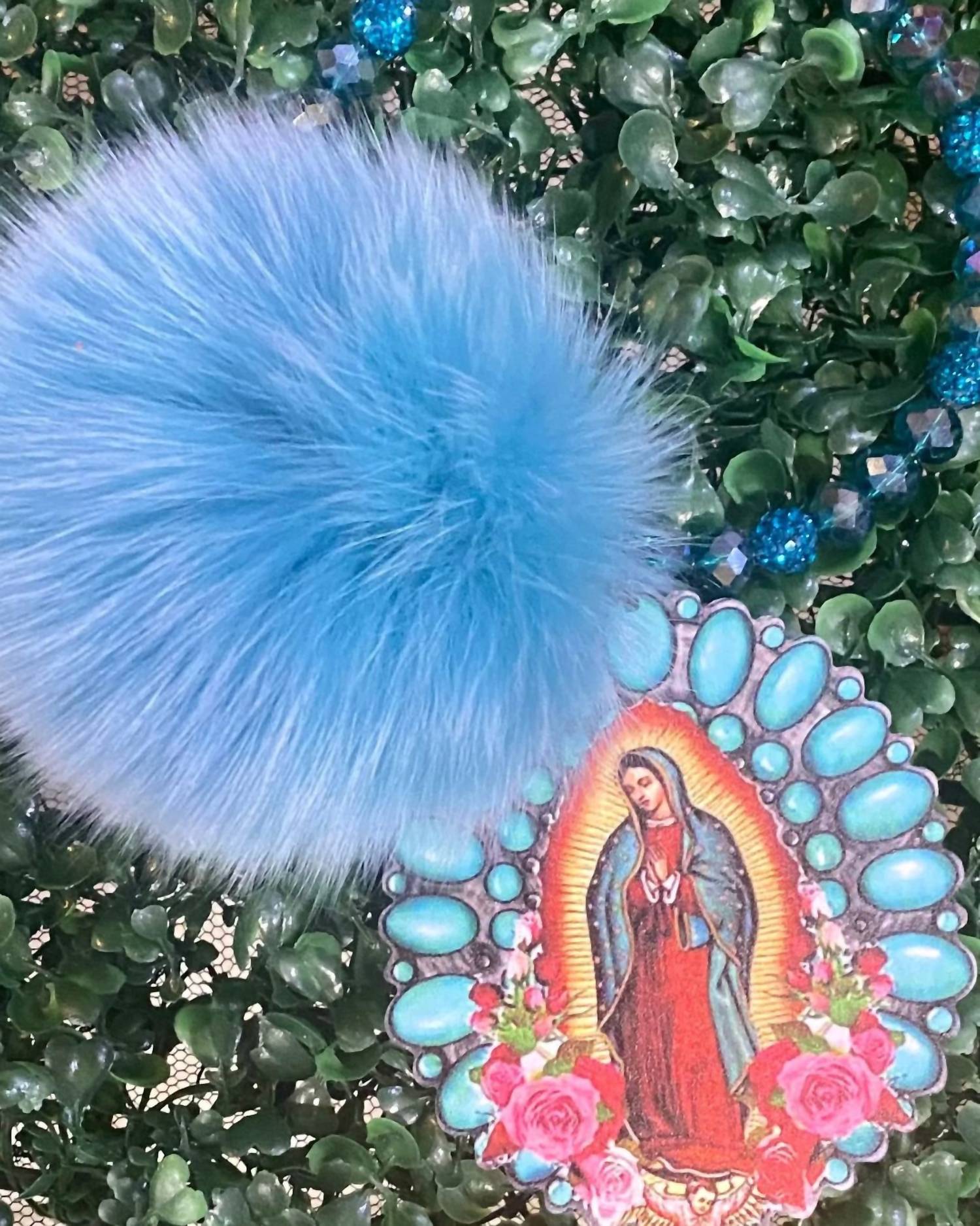Sw Trading - Womens' Beaded Pom Pom Our Lady Of Guadalupe Keychain