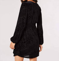 Apricot - Animal Velvet Burnout Mini Dress