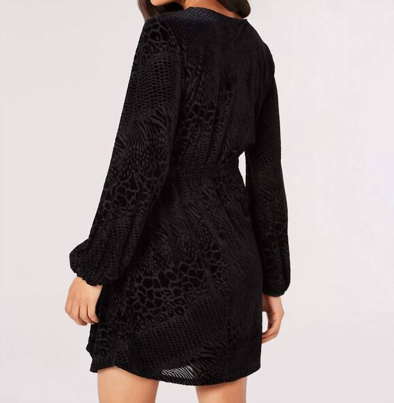 Apricot - Animal Velvet Burnout Mini Dress