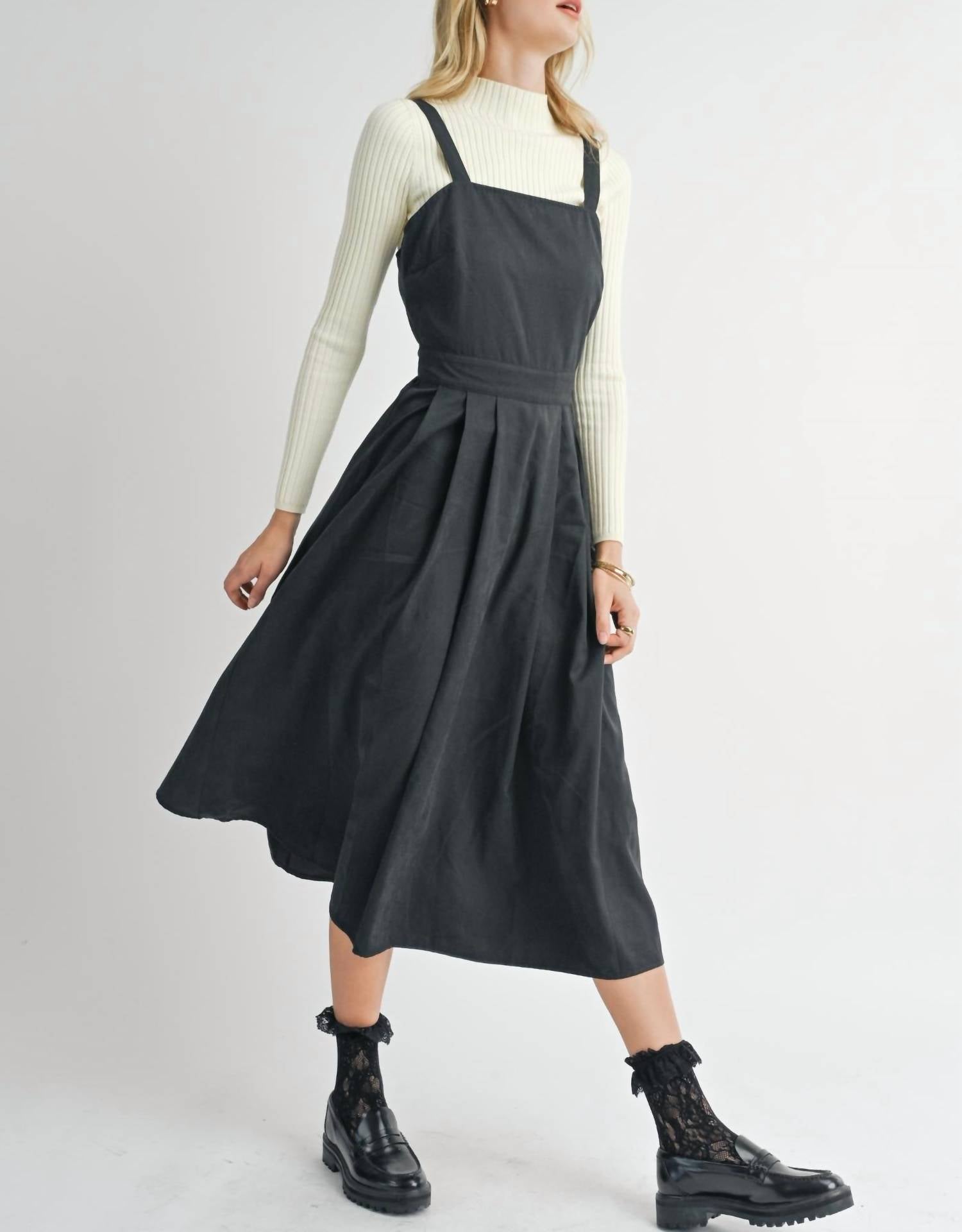 Sadie & Sage - Olive Groves Front Pleat Midi Dress
