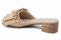 CHOCOLAT BLU Women's Chip Raffia Sandals in natural - women's sandal - detail view
