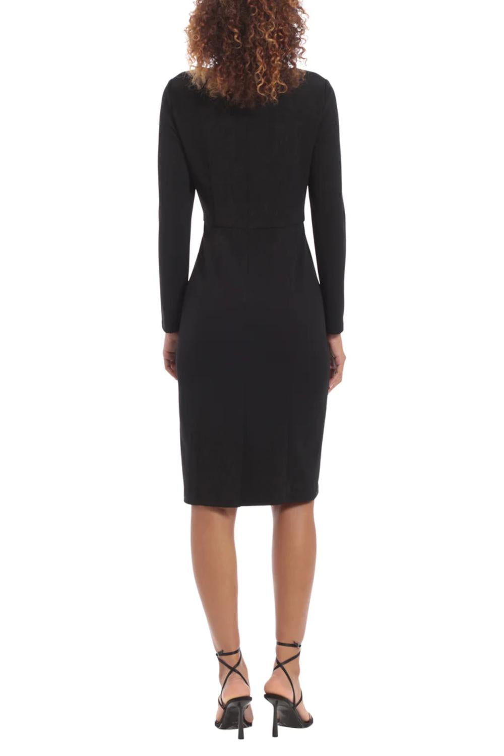 Donna Morgan - Scalloped Neckline Long Sleeve Dress