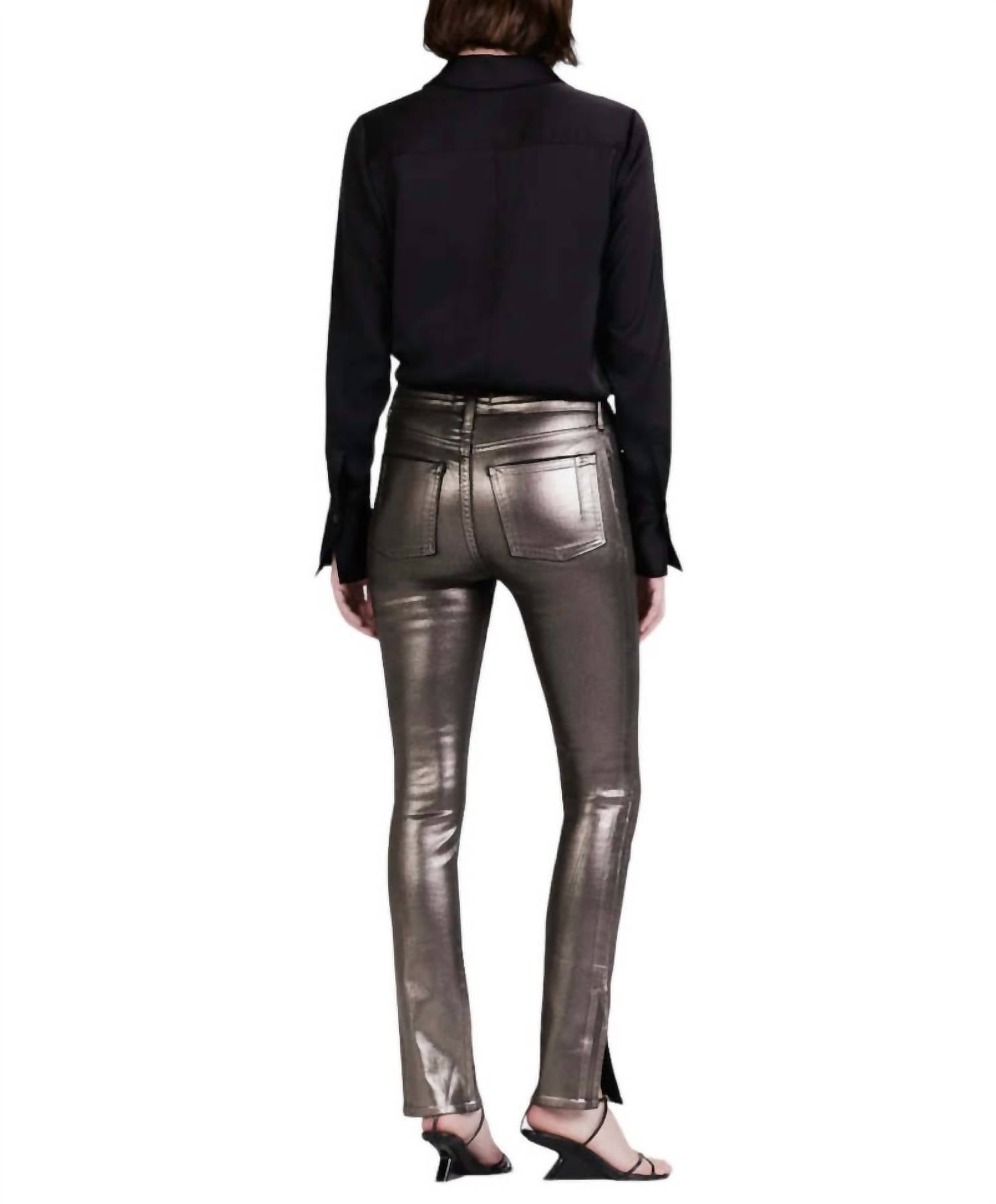 Derek Lam 10 Crosby - Tootsies High Rise Metallic Coated Jeans