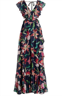 Patbo - Floral Print Laelia Ruffle Gown