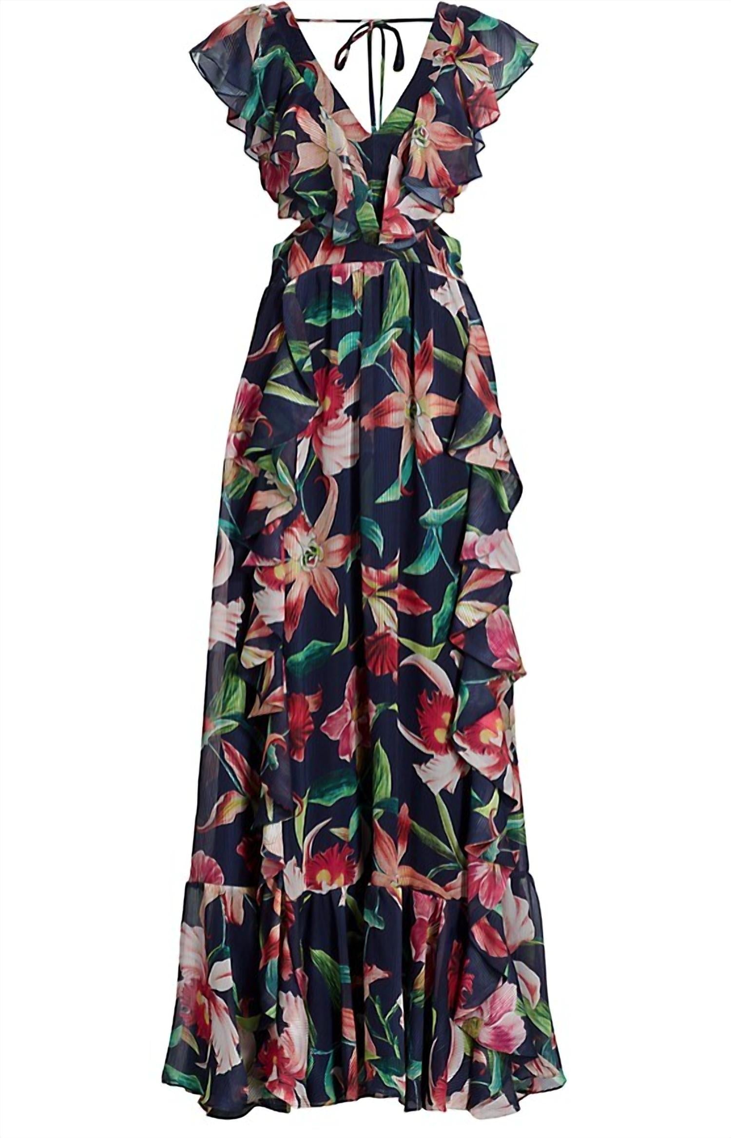 Patbo - Floral Print Laelia Ruffle Gown