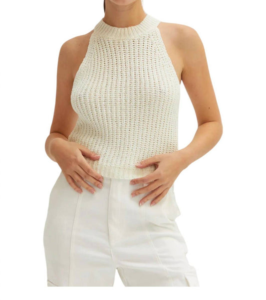 Crescent - Audrey Chunky Knit Halter Top