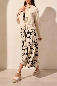 Tribal - Crop Jean Jacket With Drawcord Hem