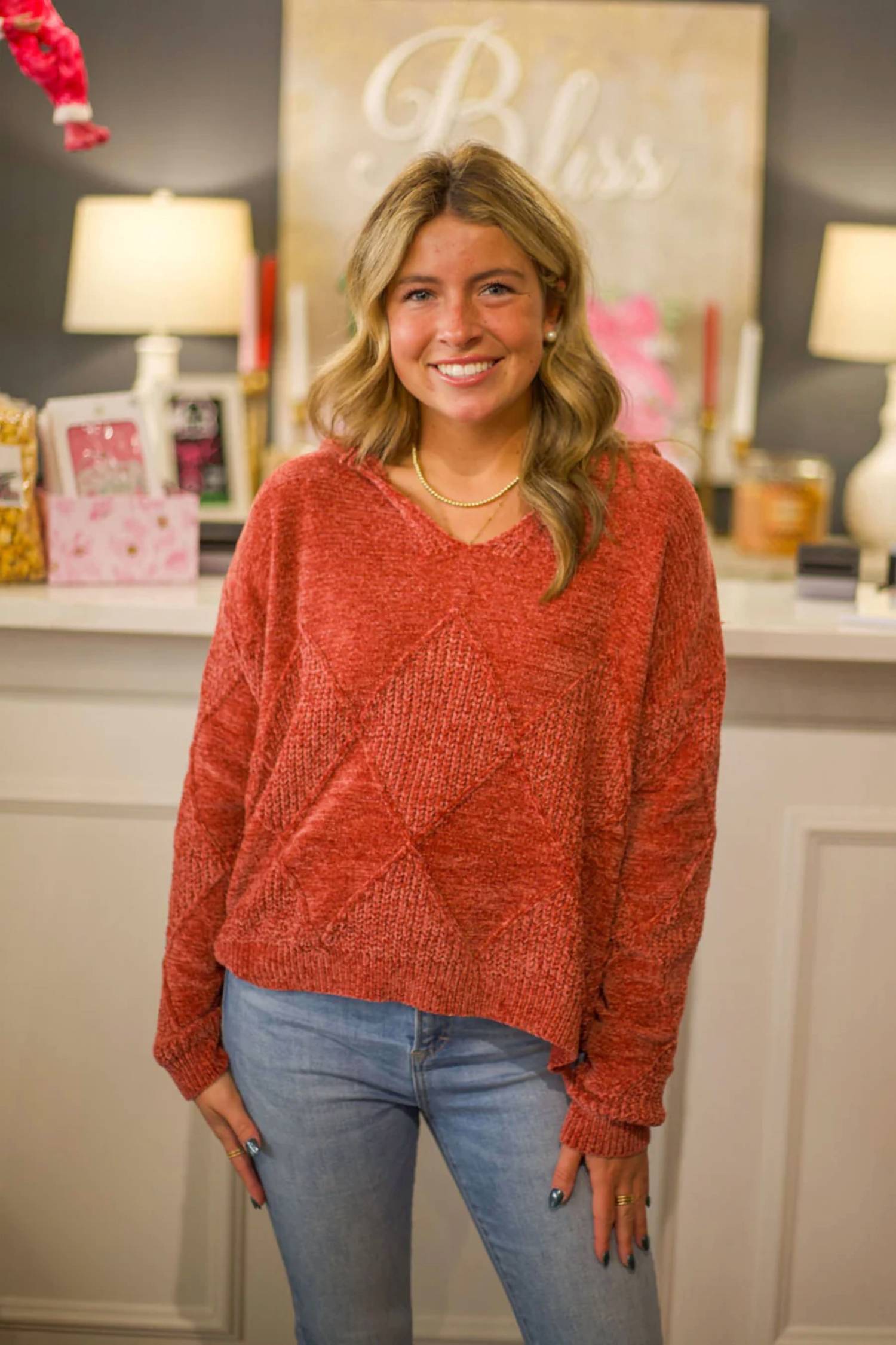 Staccato - Textured Chenille Yarn Super Cozy Pullover Sweater