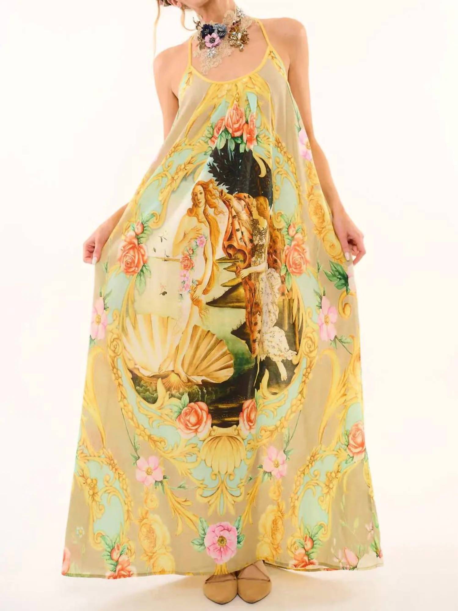 Aratta Birth Of Venus Maxi Dress in pearl print - women's dress
