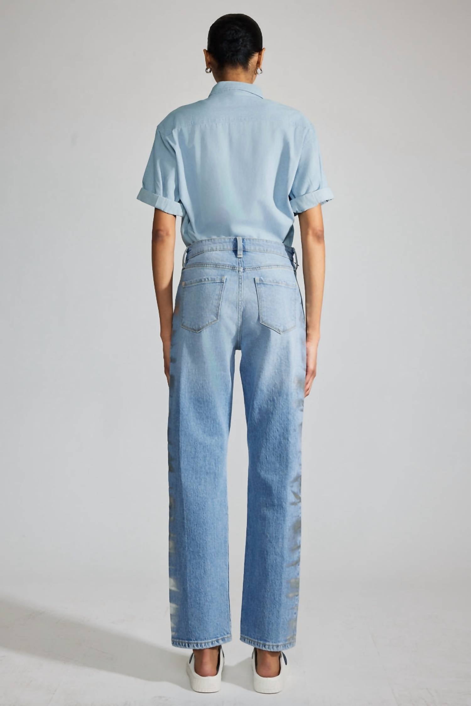 KanCan Straight Leg Jeans With Pattern in blue - women's jeans - view 4