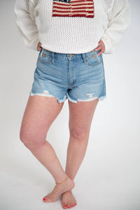 Kancan - High Rise Distressed Shorts