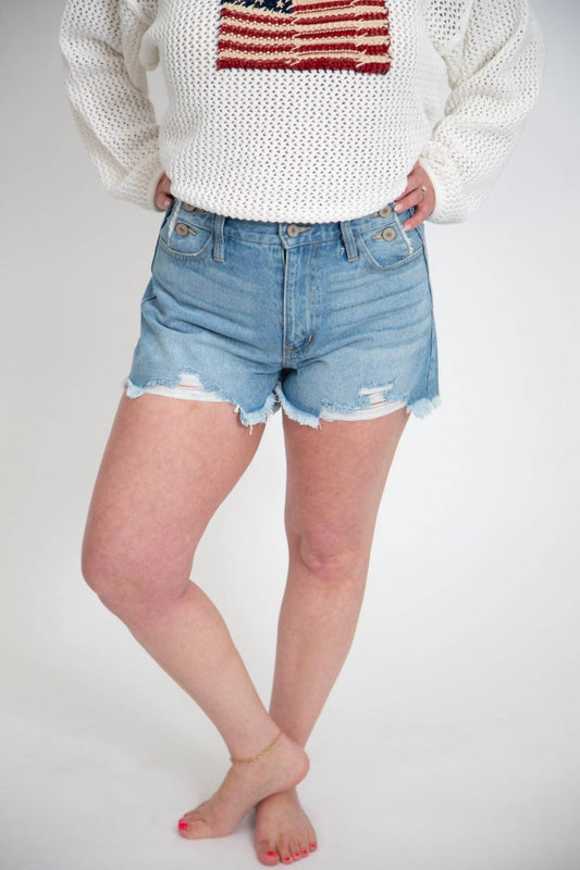 Kancan - High Rise Distressed Shorts