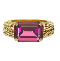 TOVA Women's Katie Amethyst Ring in swarovski stone antique gold - women's jewelry