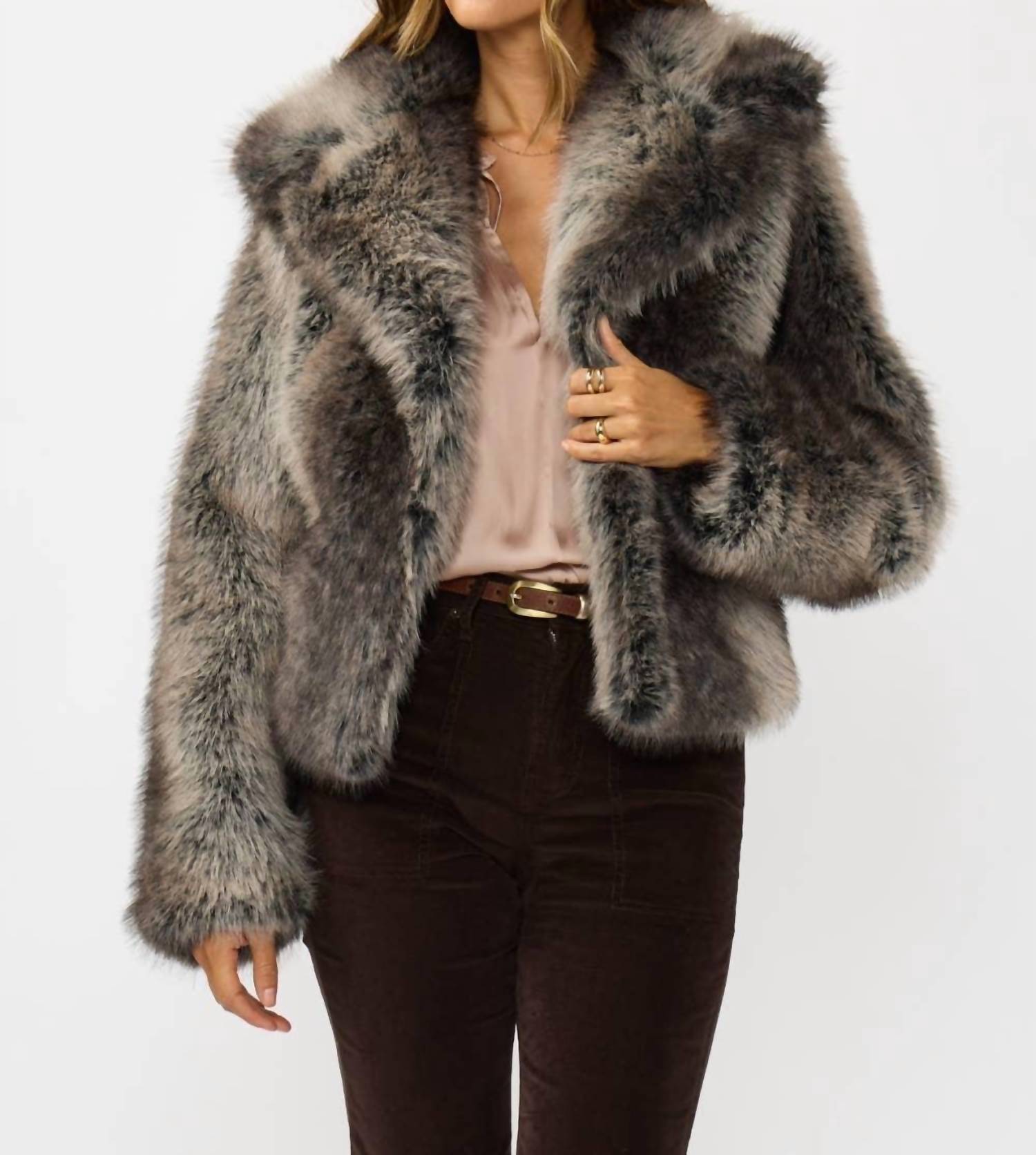 Lovestitch - Ombre Faux Fur Jacket