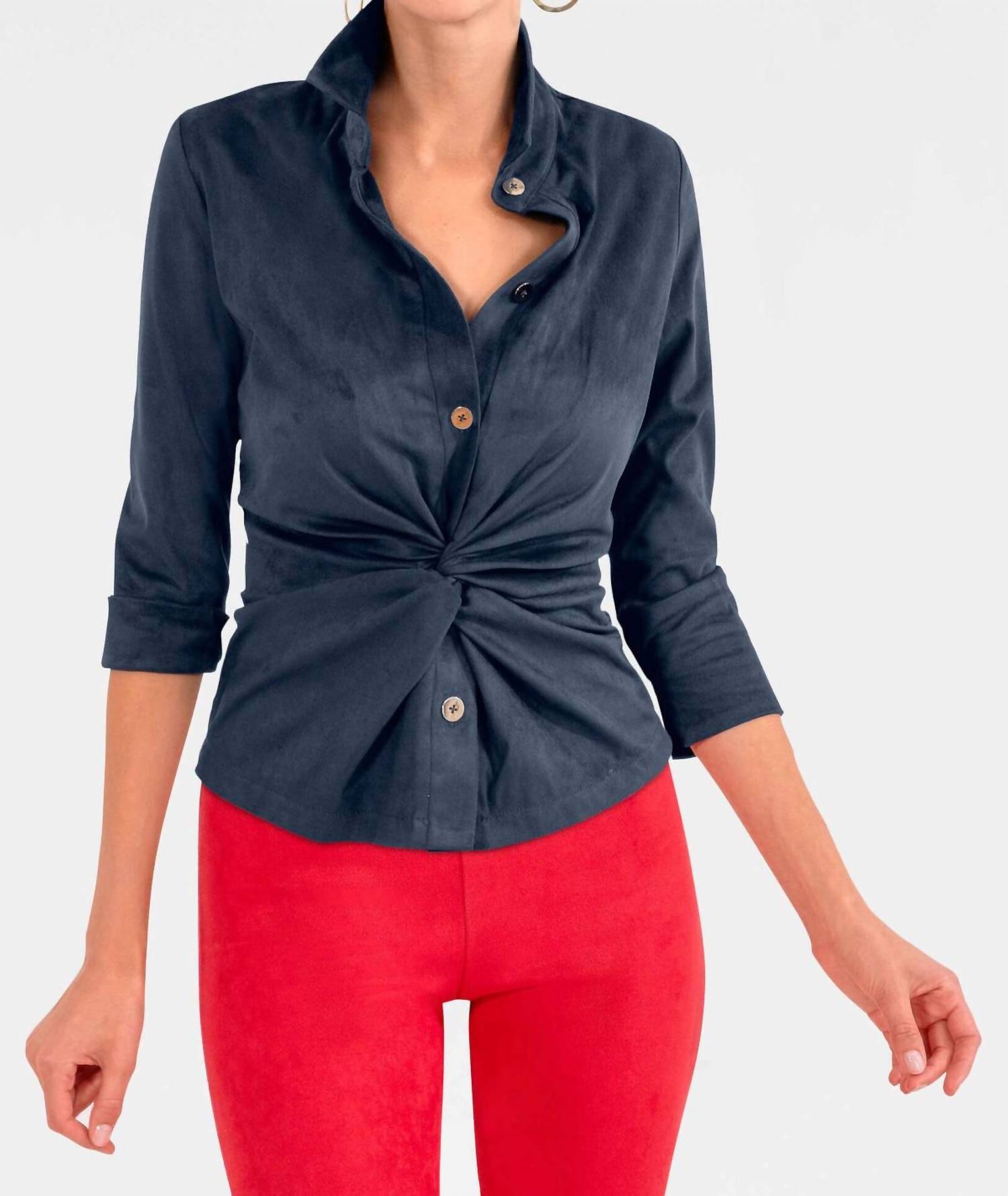 Gretchen Scott - Twist and Shout Ultra Suede Top